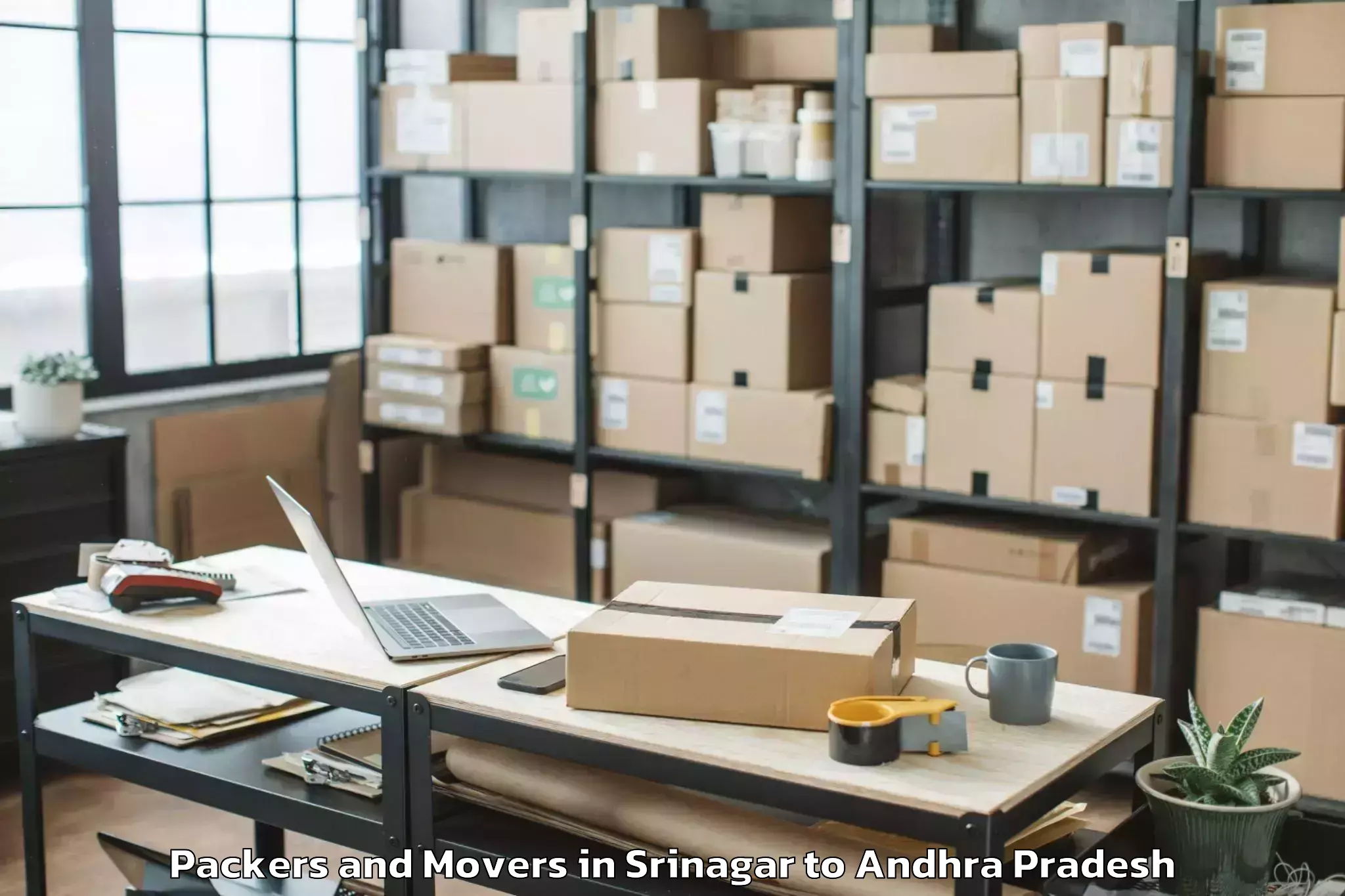 Reliable Srinagar to Rajavommangi Packers And Movers